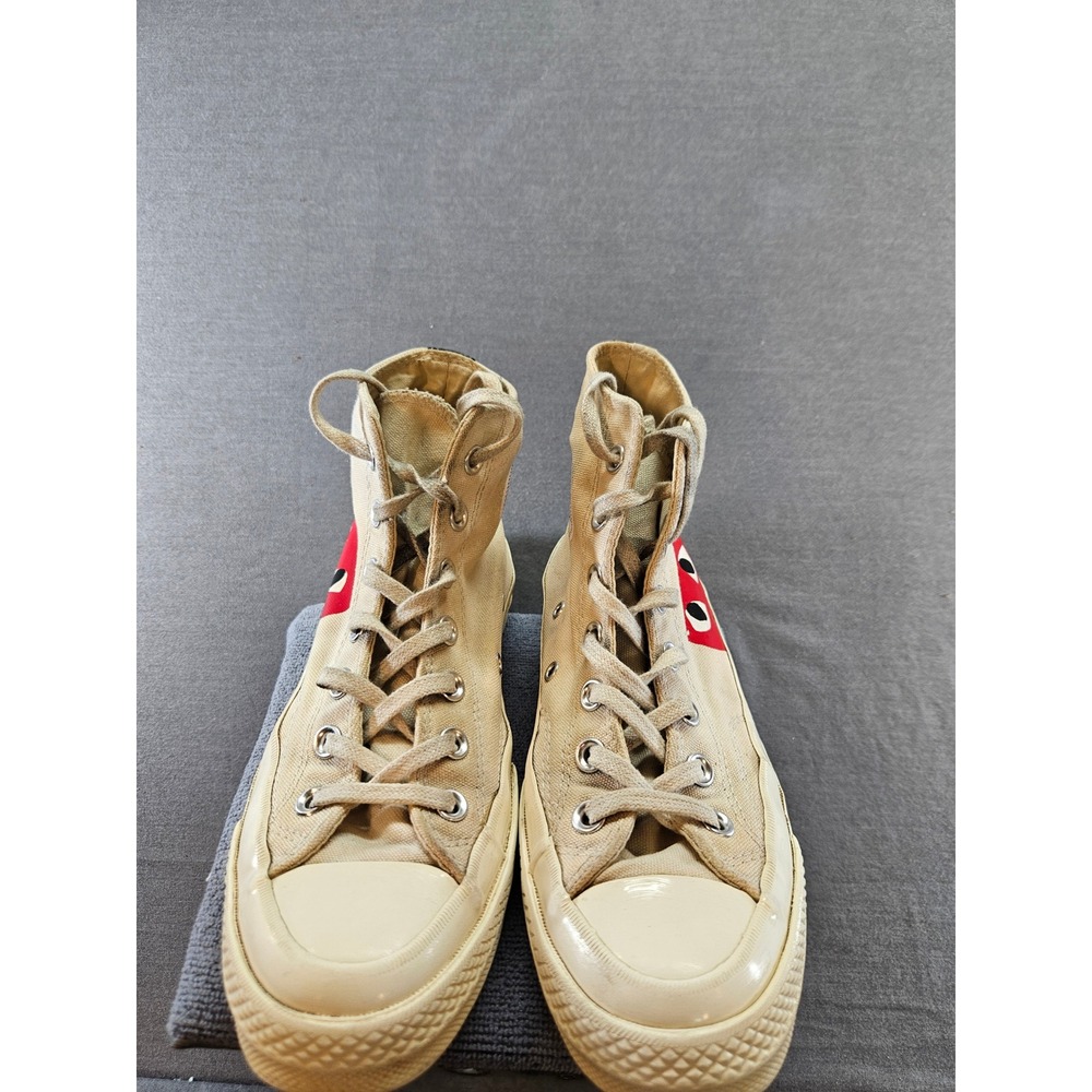 Converse x Comme des Garcons PLAY Chuck 70 High Top Sneakers Off White Size 5